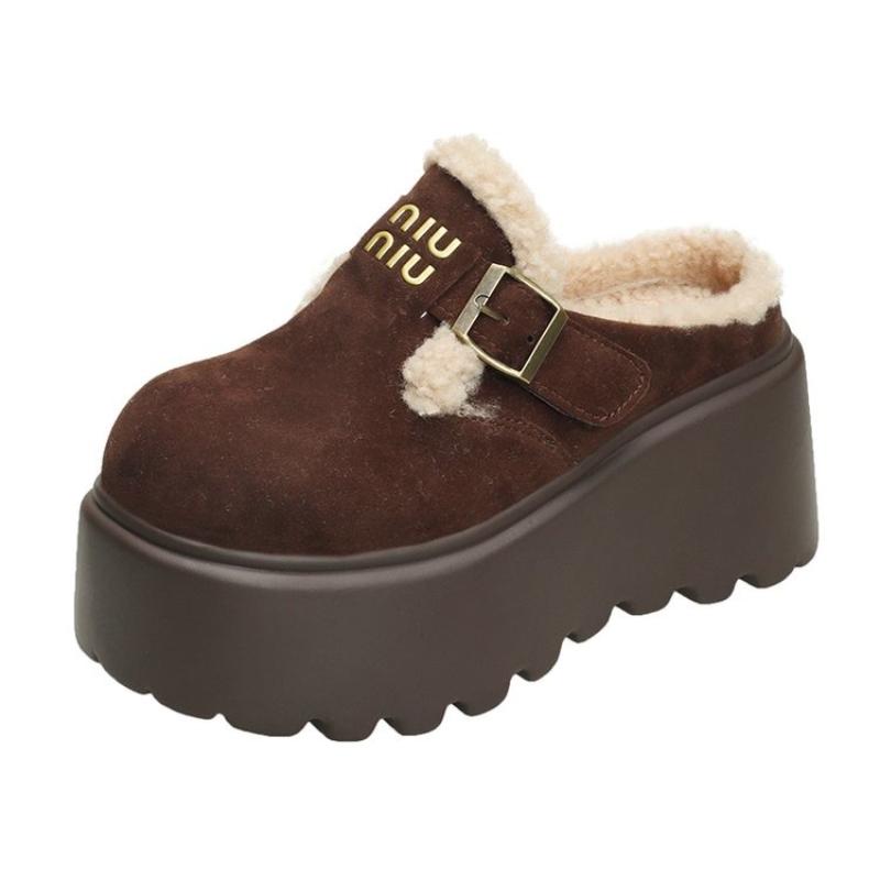 Mote Nye Dame Høye Platå Tøfler 8CM Kiler Bling Sko Dame Ute Skinn Fritid Chunky Sneakers Sommer Pustende Tøfler