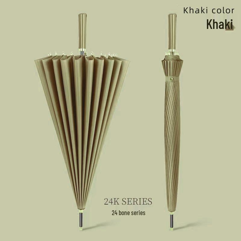Windproof Double Canopy Umbrella with 24 Ribs and Long Handle