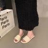 Παντόφλες γυναικείες με επίπεδη σόλα, μικρό αρωματικό αεράκι, παντόφλες ενός λόγου, παπούτσια 2025 νέα καλοκαιρινή συλλογή, γαλλικά μικρά σανδάλια, σανδάλια παραλίας