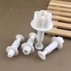 4Pcs/Set Flower Plunger Fondant Cutter Sugarcraft Cake Decorating Tools DIY Cookie Stamper Baking Accessories Round