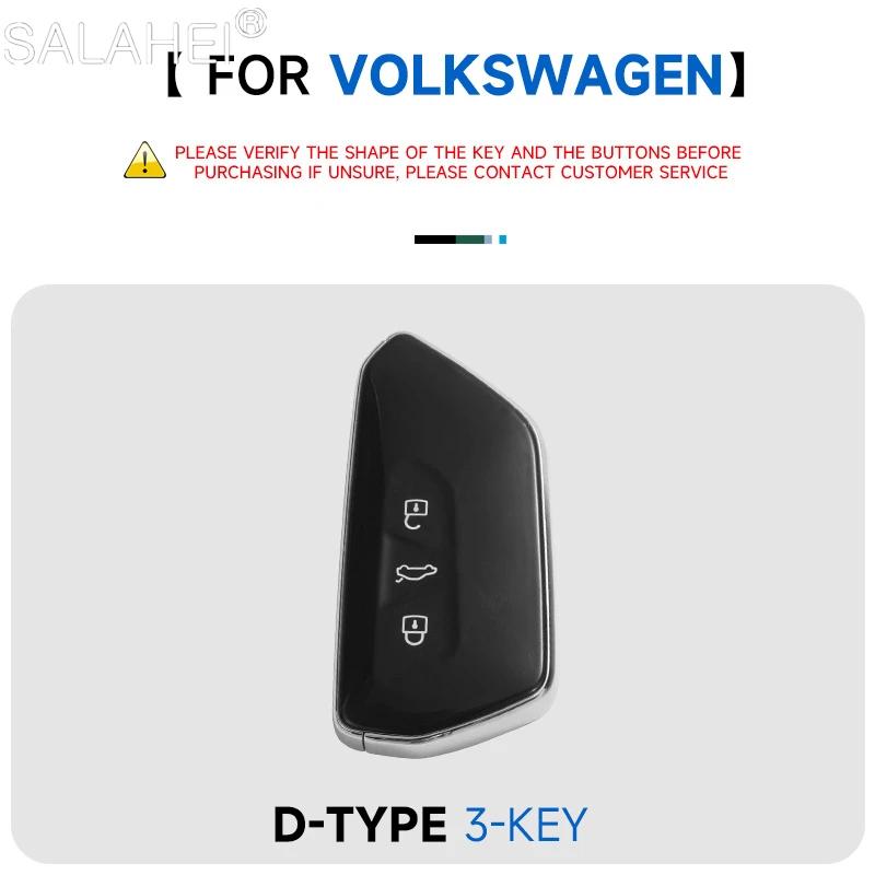 Leather Car Key Case Cover Shell Holder Fob For VW Volkswagen Golf 8 MK8 GTI GTD R ID3 ID4 2020 Keychain Protection Accessories