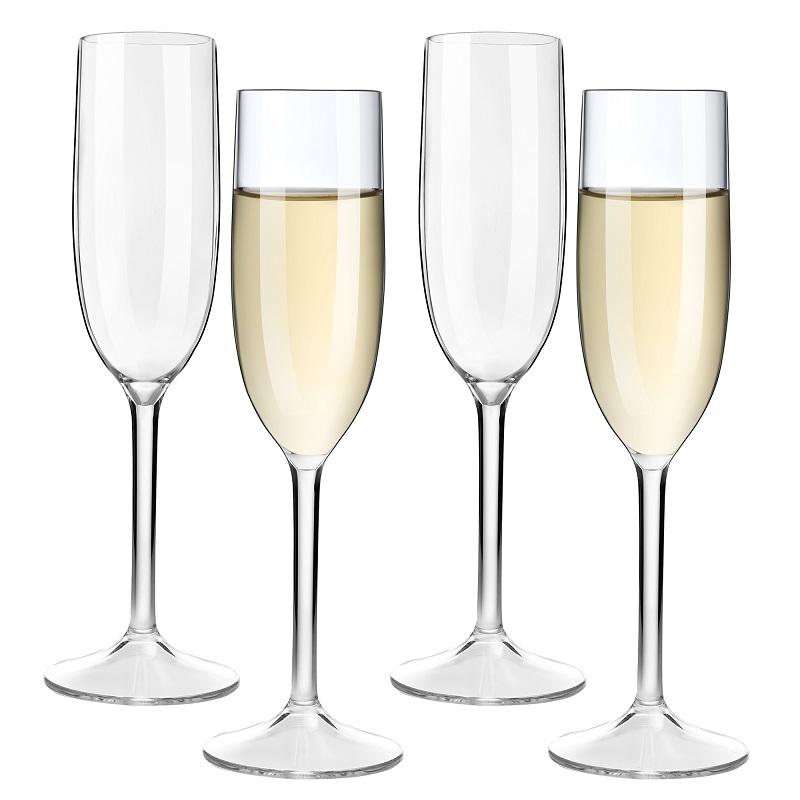MICHLEY Unbreakable Champagne Flutes Floating Glasses Set Tritan Plastic Sparkling Wine Glass For Pool Wedding Party Barware