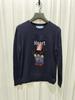 2025 R.L Wool Blend Cartoon Bear Round Neck Sweater - Women's Autumn/Winter Versatile Embroidered Style