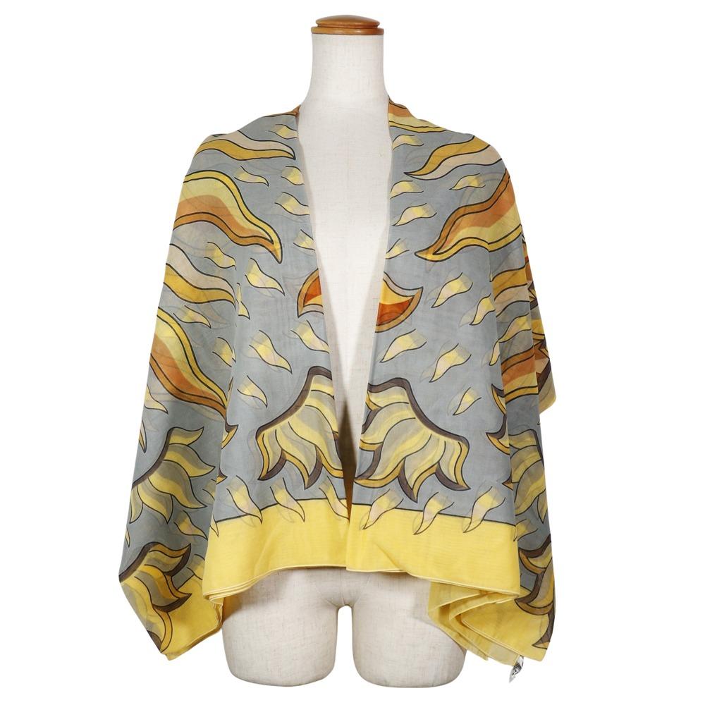 

HERMES Pareo Stall Sun yellow cotton Women Used