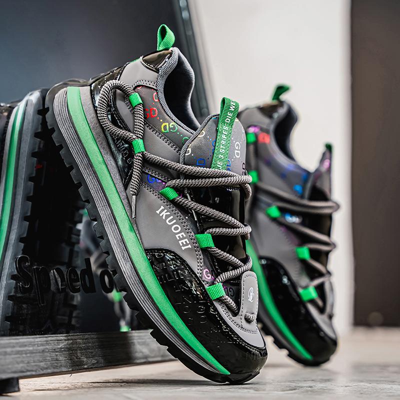 Chunky Sneakers Mens Designer Retro Running Shoes Fashion Casual Microfiber Leather Fabric Upper Height Increased Platform Shoes