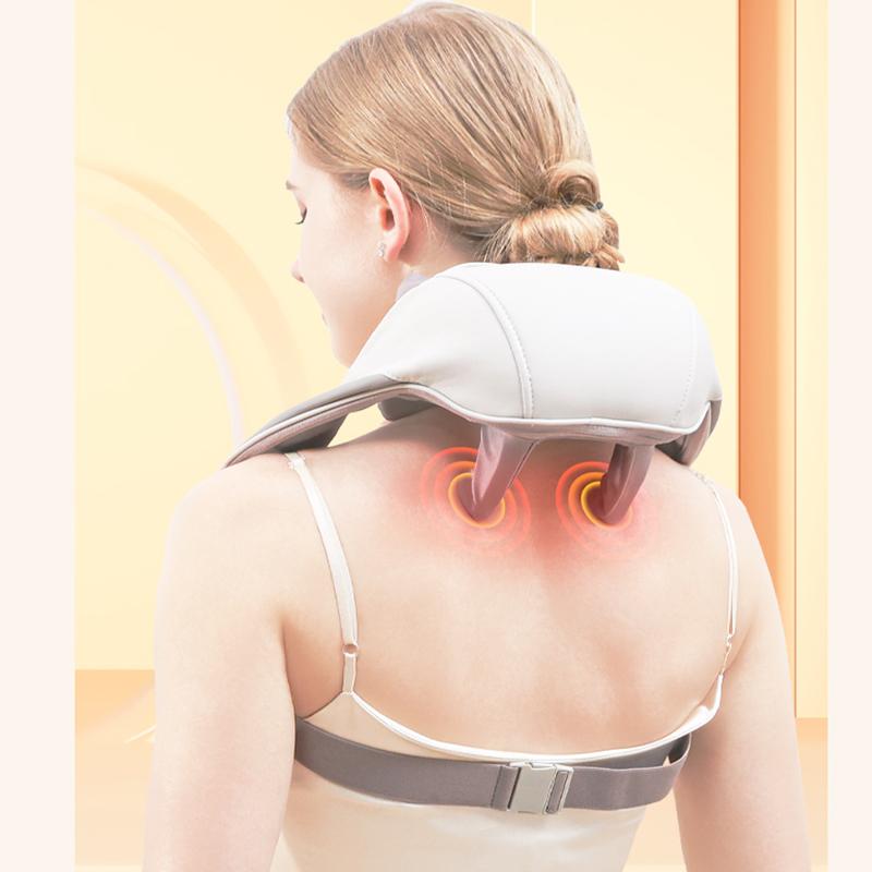 1PC Wireless Electric Shiatsu Neck and Back Massager Shawl Soothing 5D Kneading Massage Pillow Shoulder Leg Body