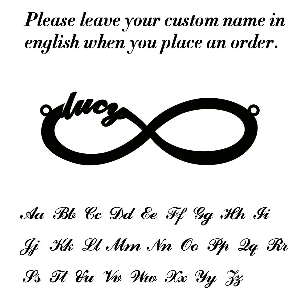 

Lemegeton Personalized Custom Name Infinity Bracelet Women Girls Stainless Steel Customized Infinite Charm Mom Family Jewelry STEEL&21-26cm