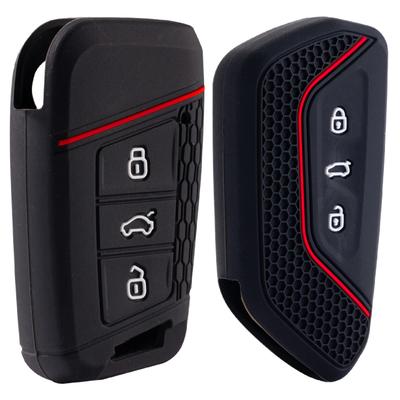 Car Key Case Full Cover Shell For VW Volkseagen Golf 8 MK8 ID.3 ID.4 Cupra Skoda Octavia SEAT Leon MK4 2020-2024 AUTO Key Chain