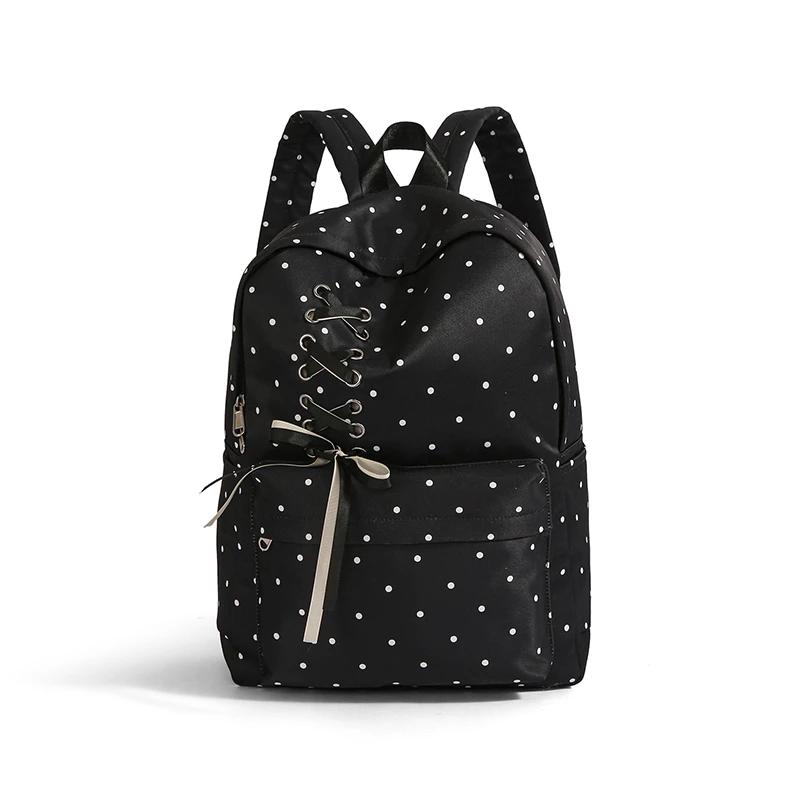 New Solid Color Nyl Round Dot Backpack Student Versatile Casual Backpacks 2026 Fashi Large Capacity Commuting Bags for Women