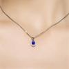 Korean Platinum Plated Ruby Water Drop Pendant Necklace