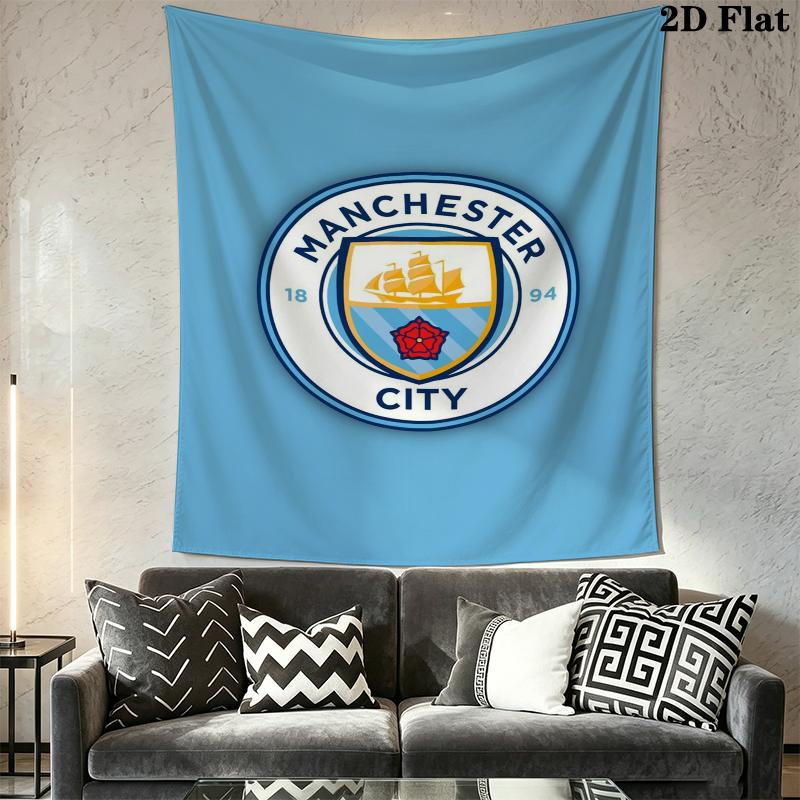 Manchester City Football Clu Wall Tapestry Aesthetic Wall Hanging Printed Fabric Blanket Decorative Tapestries for Bedroom Living Room Home Decor