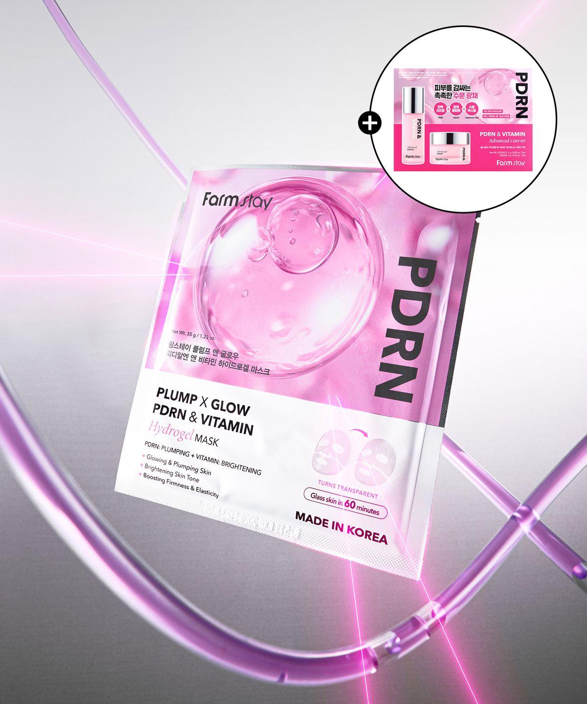 Plump & Glow PDRN & Vitamin Hydrogel Mask 1 box (5 sheets) (+Free Sample Kit) 1 box (5 sheets)