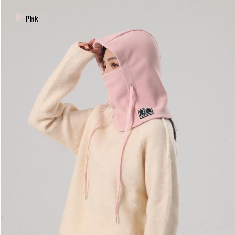 Velvet Warm Pullover Hat with Integrated Face Mask and Neck Warmer - Windproof, Coldproof for Autumn/Winter Sports & Cycling