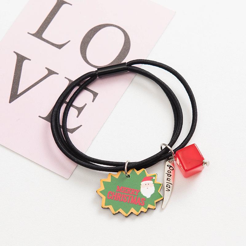 Korean Style Reindeer Santa Claus Hair Tie - High Elastic Hair Accessory for Women