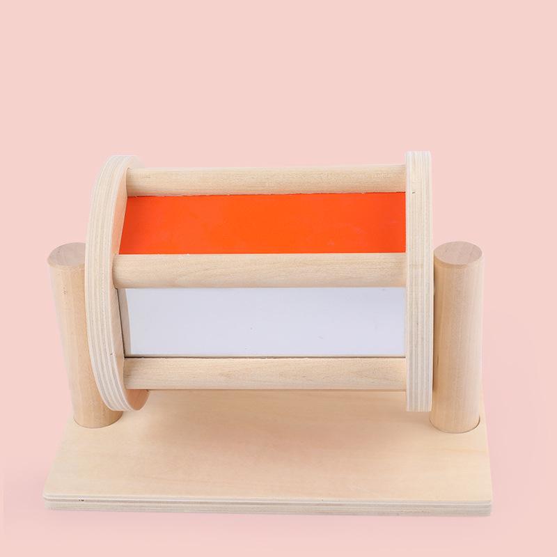 Montessori Infant Wooden Toys Toddler Color Rolling Drum Toy Kids Educational Sensory Toys Baby Birthday Gifts Aged 0-3 Years