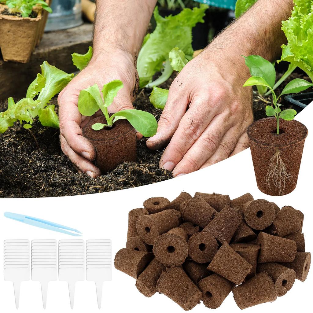 50Pcs Seed Grow Sponges Replacement Root Growth Sponges Seedling Starter Plugs Seed Starting Seed Pod Hydroponic Garden Planting