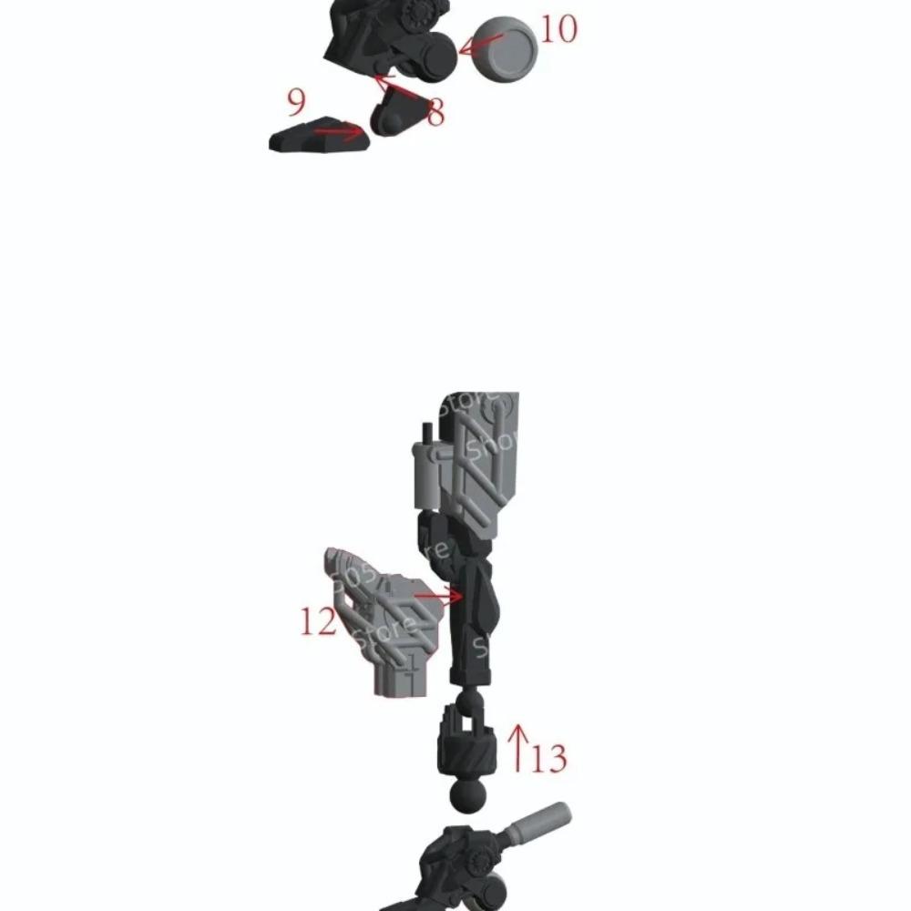 MOC Building Blocks Movable Joints Human Skeletons Armed Rabbits Mecha Weapons Assembled Models Ornaments Puzzle Toys Gifts