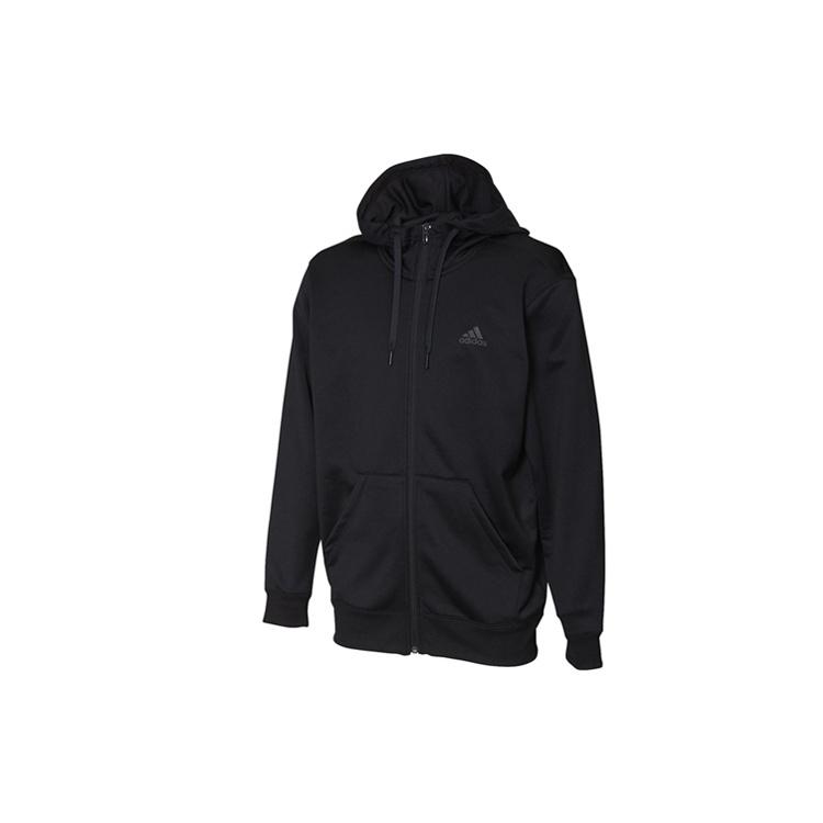 Men s adidas Sports Stylish Hooded Knit Jacket Black DN1420 XS