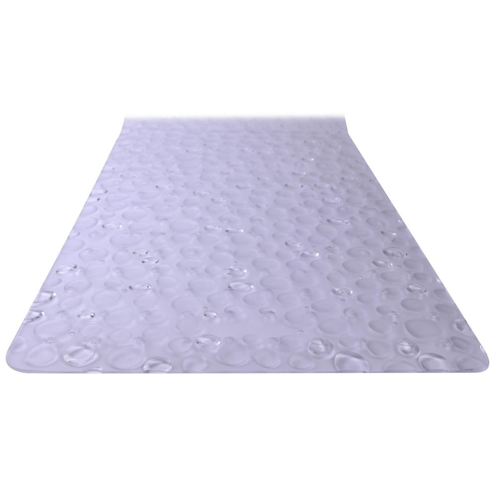 Non-Slip Vinyl Bathtub Mat with Suction Cups Textured Droplets Comfort Safe Shower and Bath Experience Easy Clean Regular Fit
