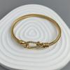 New Steel Wire Button Pattern Horseshoe Gold-plated Stainless Steel Bracelet 18K, High Quality Waterproof Couple Bracelet, Wife