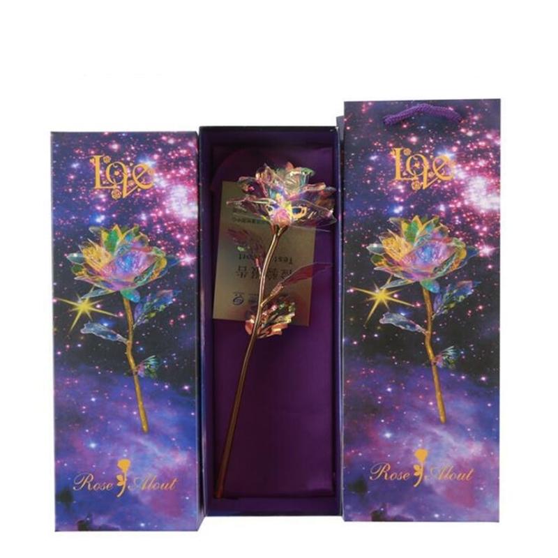Valentine's Day Galaxy Rose Romantic Crystal Flower Lovers Rose With Gift Box