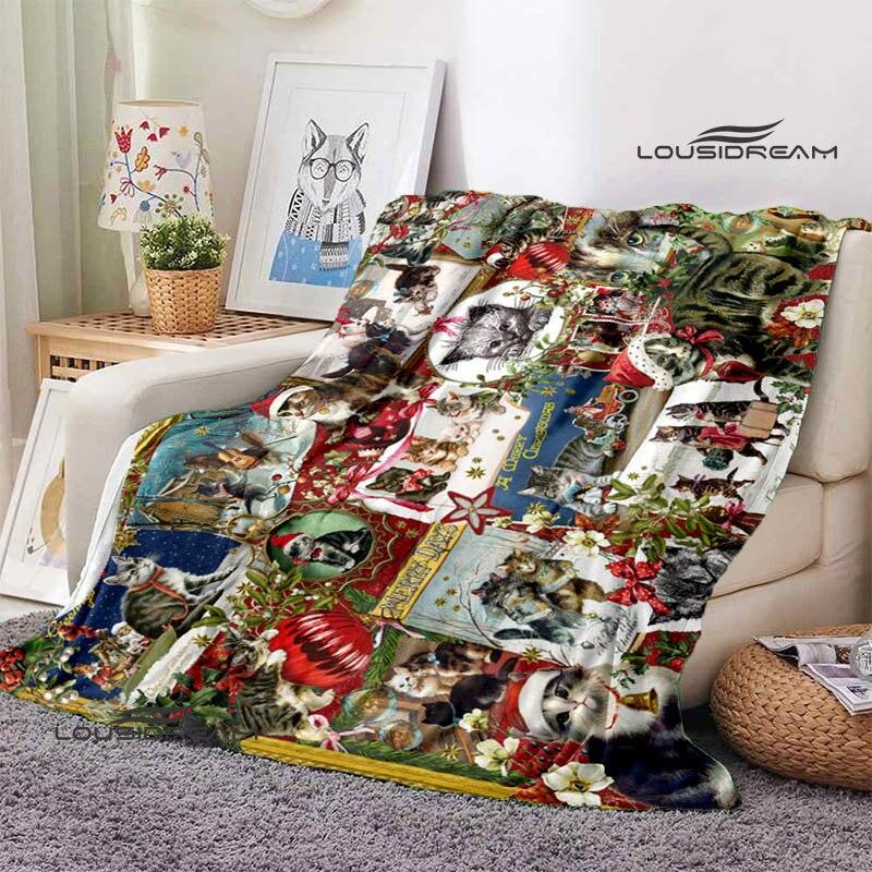 3D-Decke mit Katzendruck, modisch, hält die Decke warm. Flache Zutaten, weich und bequem, Heimreisebettdecke, Geburtstagsgeschenk