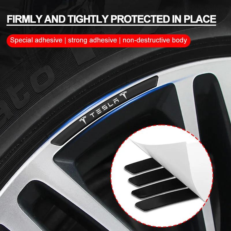 guhzk4 4pcs Aluminum Wheel Rims Racing Stickers Badge Auto Decor Car Styling for Tesla Model 3 S X Y 2022 Style Roadster Invader Coil