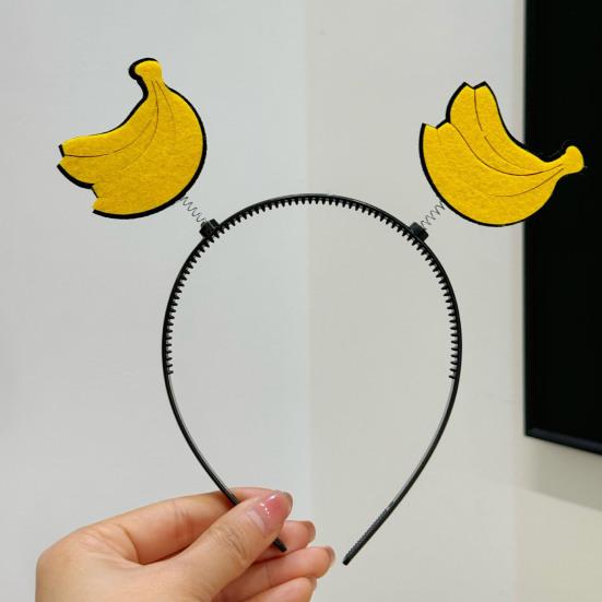 Kid Headband Spring Design Fruit-Decorated Headband Anti-Slip Tooth Design Stable Fit Hair Hoop Children Day Performance Hair Accessory