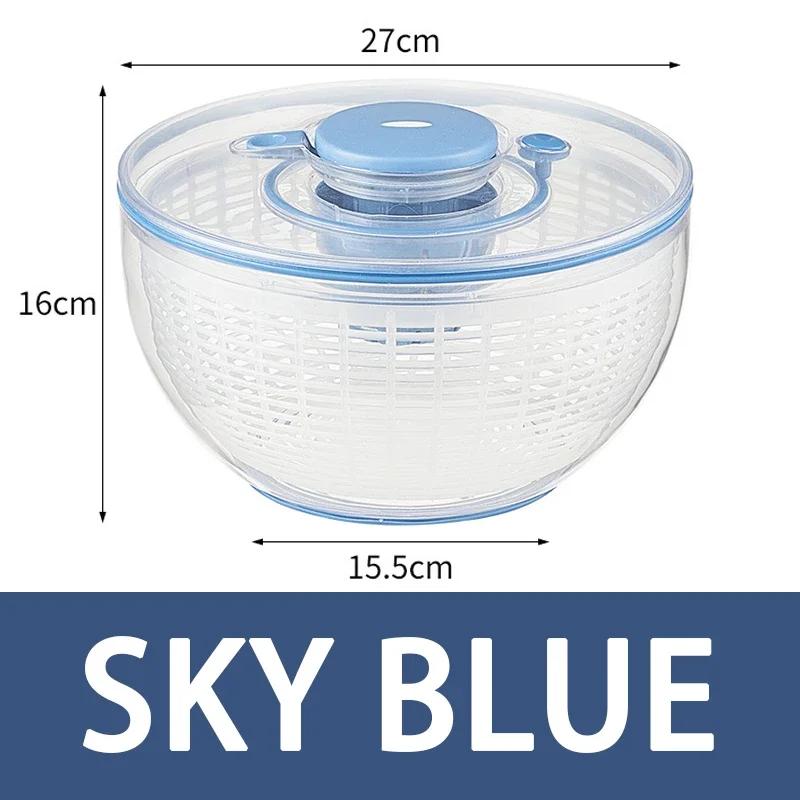 

Овощной дегидратор, электрическая сушилка для быстрой очистки, отделение фруктов и овощей для сухого и влажного слива, сушилка для салата, домашний гаджет небесно-голубой