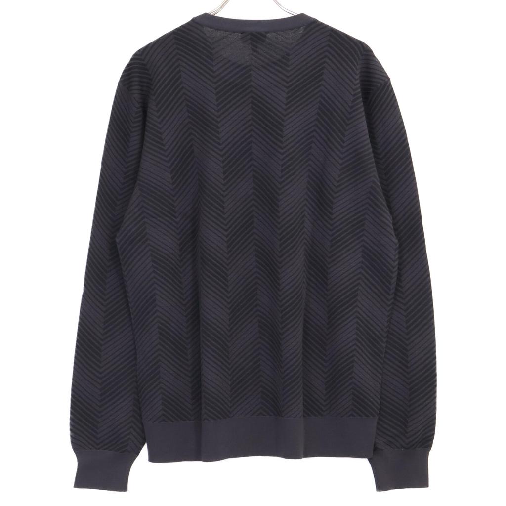 GIORGIO ARMANI 2021 3LSMA8 SMA8Z Chevron Knit tops 54 blackUsed