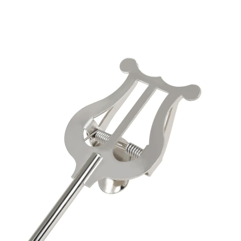 Trumpet Marching Lyre Portable Music Stand Music Sheet Clip Iron Clamp On Holder with Rubber Pad