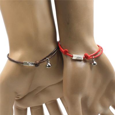 One Pair Of Hand -Knitted Couple Style Unisex Lucky Woven Bracelet Student Gift 