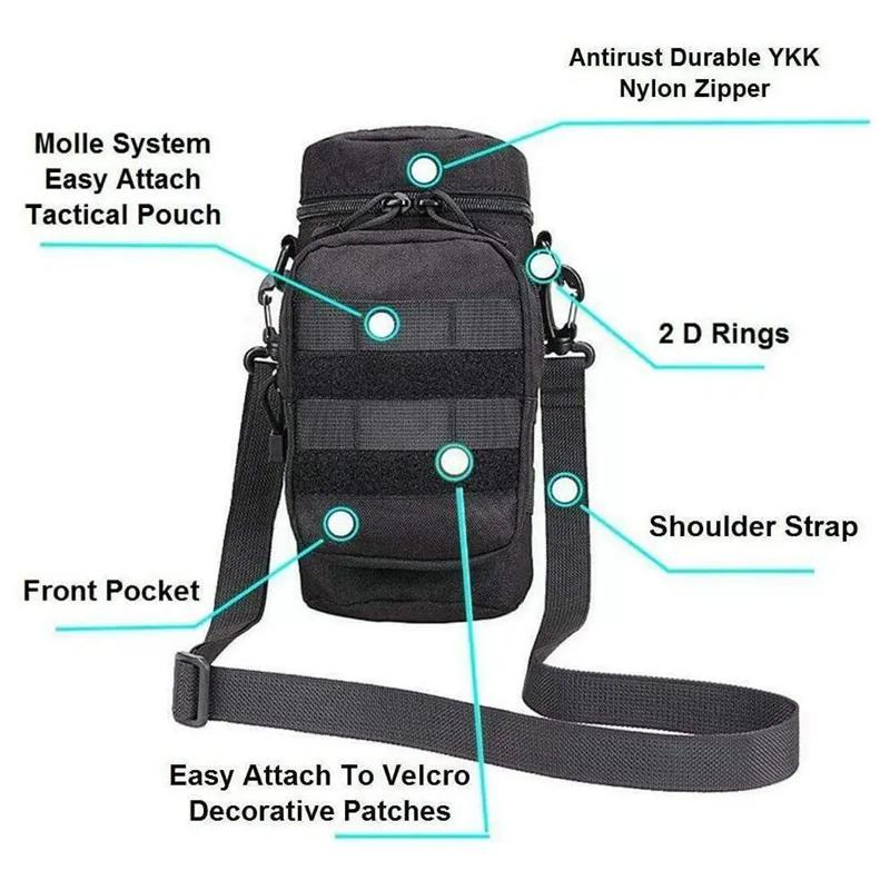 Tactical Molle Water Bottle Bag Pouch Holder Outdoor Travel Camping Hiking Cycling Fishing Hunting Water Bottle Kettle Carrier