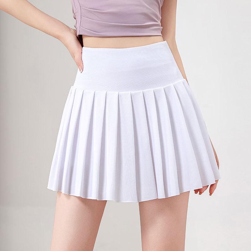 

Женский летний спортивный комплект: Быстросохнущий наряд для бадминтона и тенниса с защитой от солнца, плиссированной юбкой и одеждой для бега, йоги и фитнеса. L