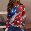 Women’s Long Sleeve Crewneck Top with Star Print Loose Fit Pullover Casual Style Comfortable Soft Fabric for Daily Wear