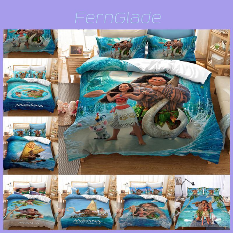 Ocean Maui Moana Bedding Set 3d Design Cartoon Duvet Cover Pillowcase King Queen