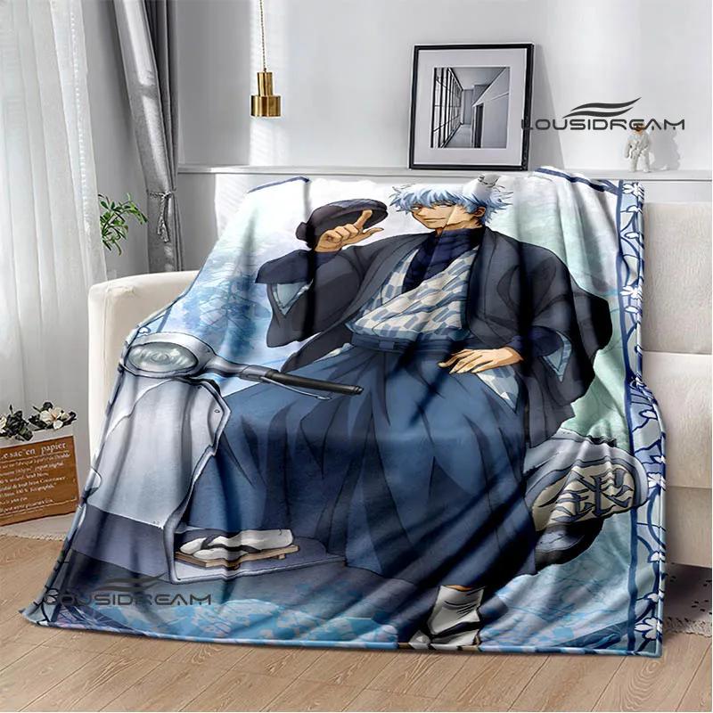 GINTAMA Cartoon Printed Blankets Picnic Blanket Warm Flannel Blankets Home Bed Linings Blankets for Beds Birthday Gift
