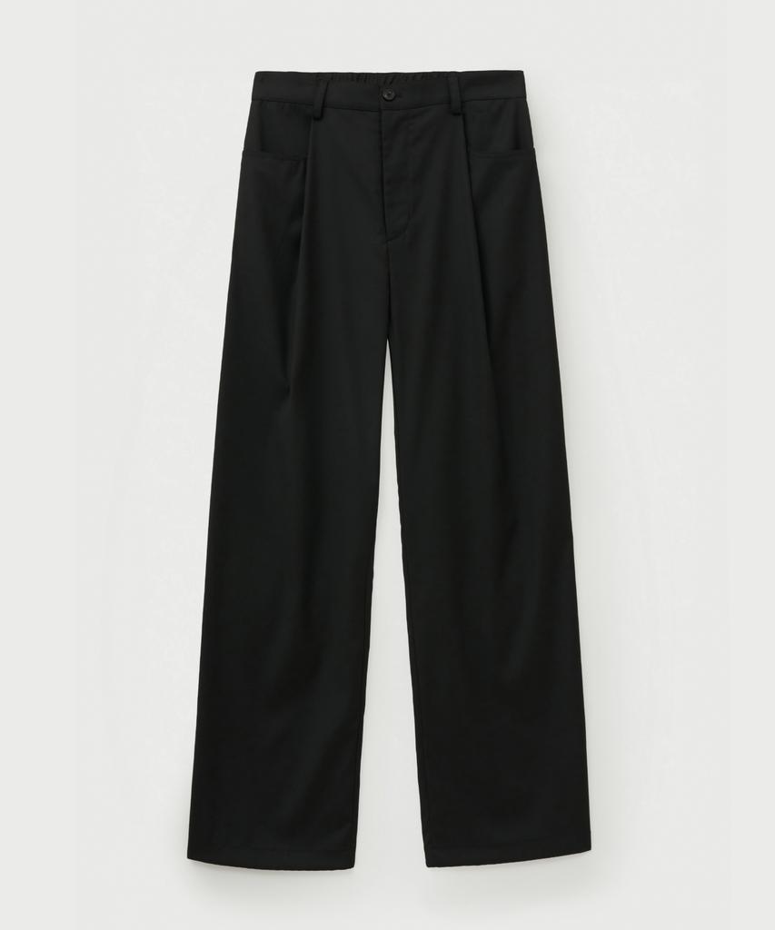 Seteo Classic One-Pleat Easy Pants Black