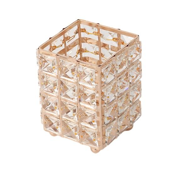 Rhinestone Pen Holder for Desk Elegant Clear Desktop Organizer for Pens Makeup Brushes Kitchen Utensils Modern Office Accessories