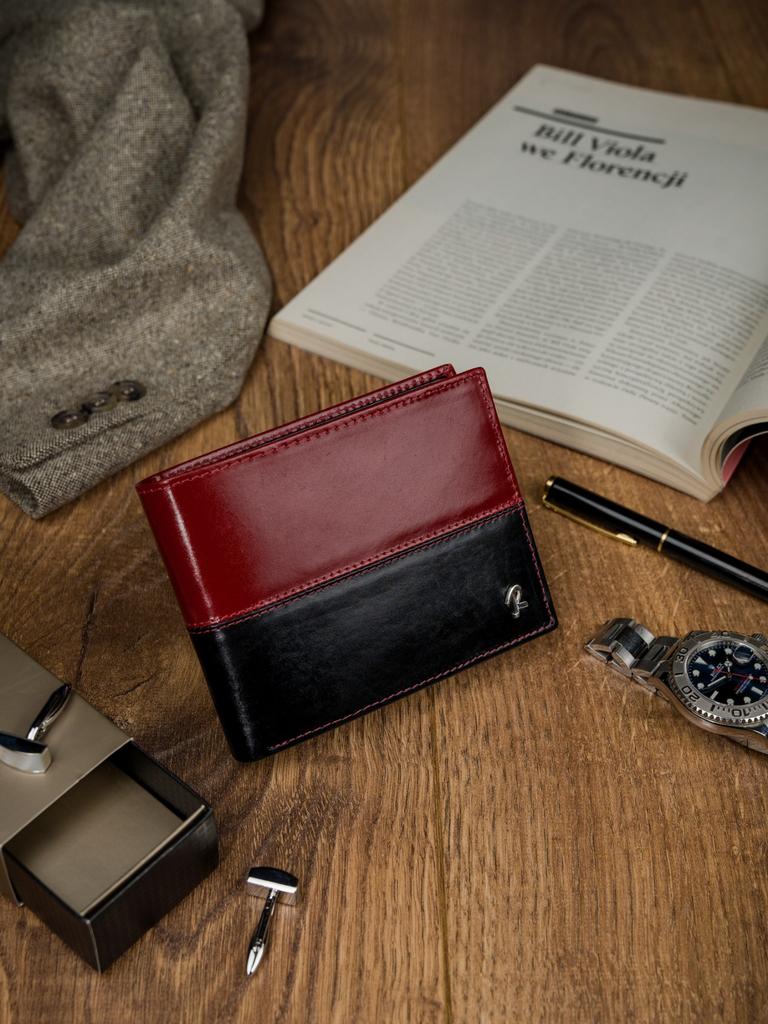 Horizontal, Two-tone Genuine Leather Wallet - Rovicky