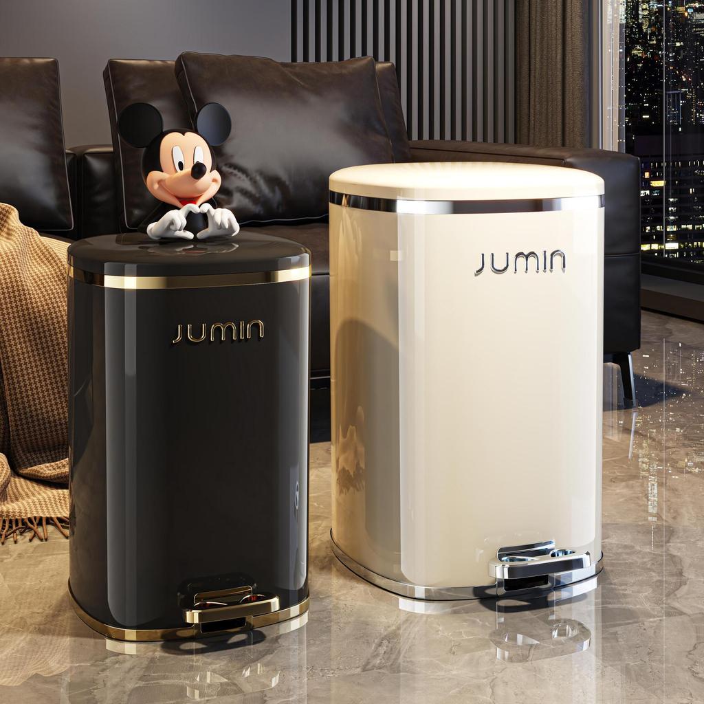 Elegant Large-Capacity Trash Can with Foot Pedal & Lid for Home Use: Kitchen, Living Room, Bedroom, Bathroom, Toilet. Plastic Bin & Paper Basket.