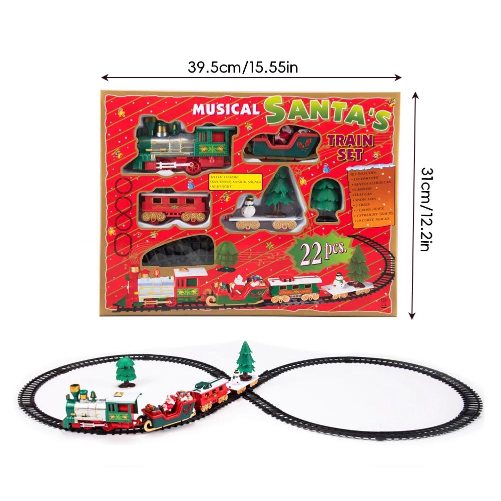 Christmas Train Christmas Tree Decoration Accessories Track Small Train with Music Santa Claus Train Set Children s Gift
