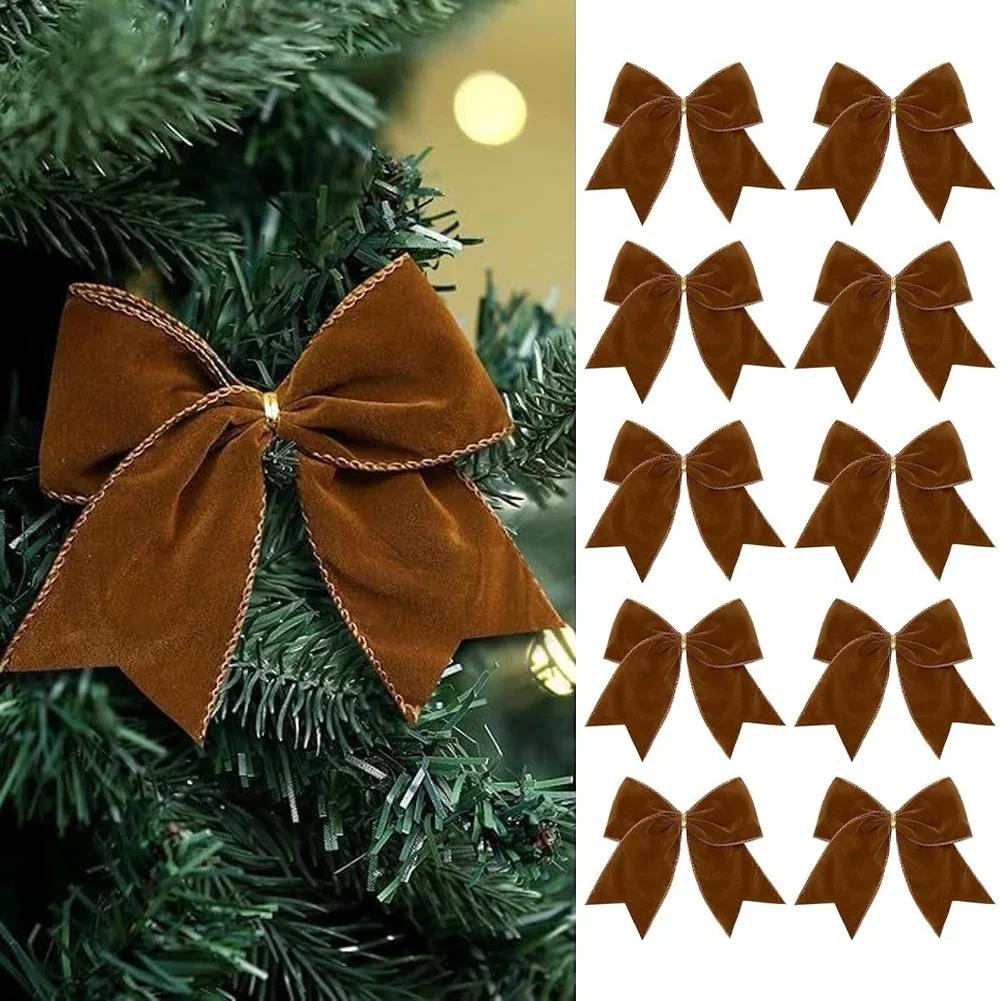 

Rustic Velvet Bow for Christmas Wreaths and Holiday Decor Vintage Polyester Ribbon Bows for Festive Seasonal Accents