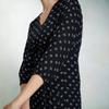 Virgio Damen Midilanges Blousonärmel Regular Fit V-Ausschnitt Kleid