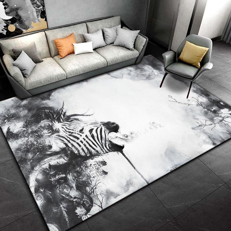 Wild Animal Zebra Area Rug Large,Carpet Rug for Living Room Bedroom Kitchen Doormat Decoration, bedroom decor  carpets cool