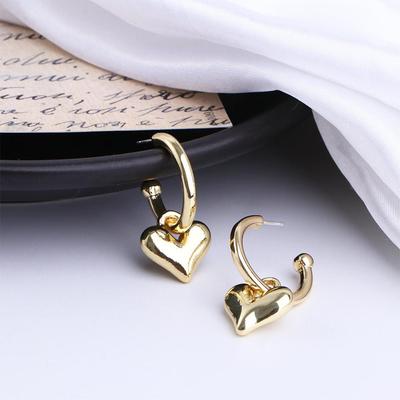 Piercing Gold Silver Color Love Heart Women Stud Earrings Heart Earrings Drop Earring Ear Hoop