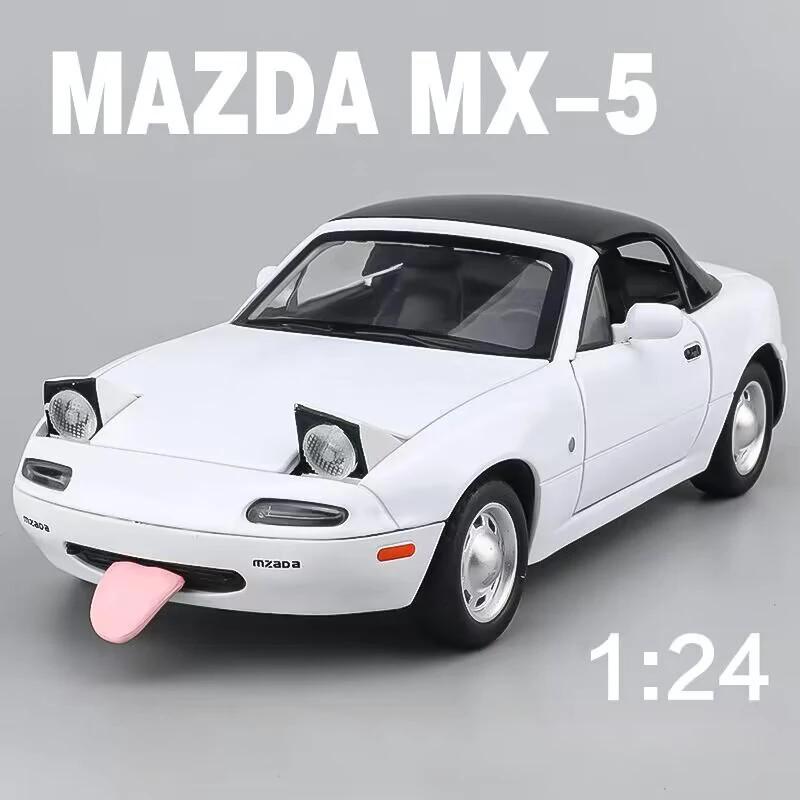 

1:24 MAZDA MX-5 Alloy Sports Car Model Diecast Metal Race Car Vechiles Model Sound and Light Simulation Collection Kids Toy Gift белый