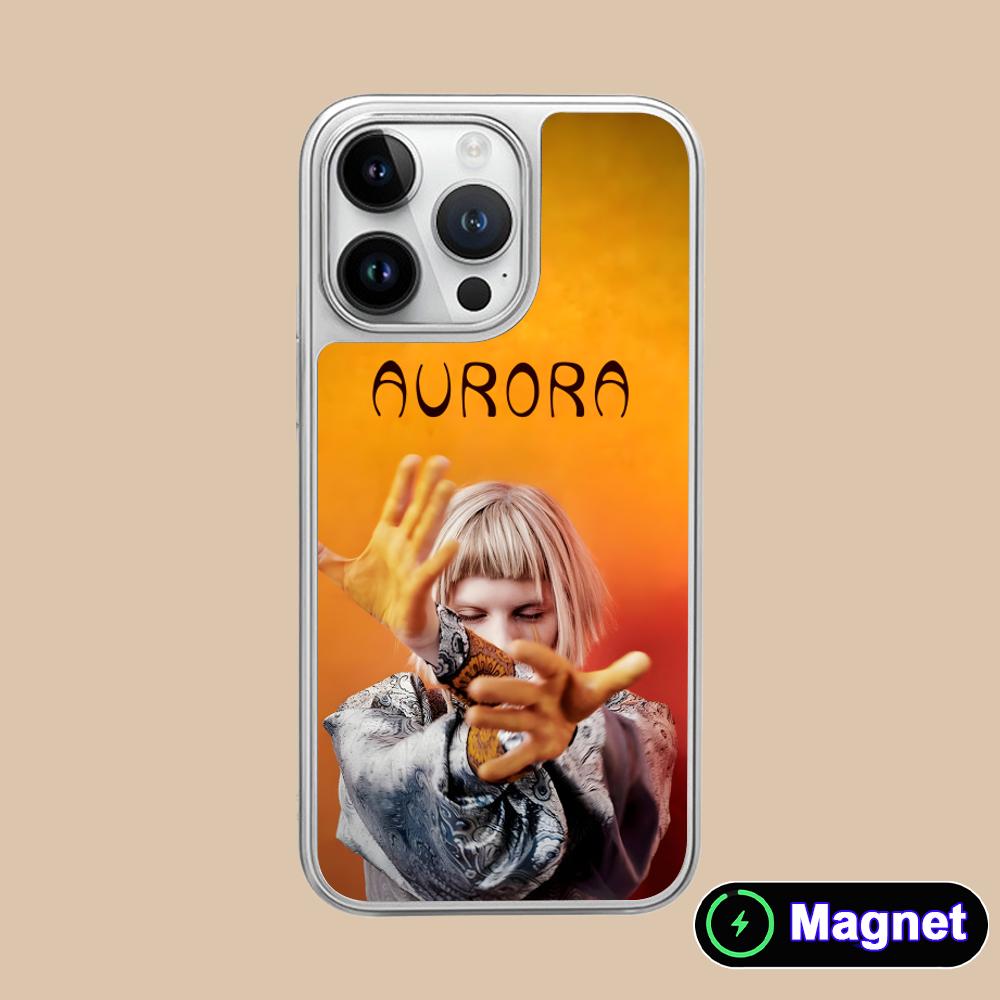 Aurora Aksnes Silver Plating Magsafe Mobile Phone Case for iPhone 17 16 15 14 13 12 11 Air Pro Max Plus Colorful Cover