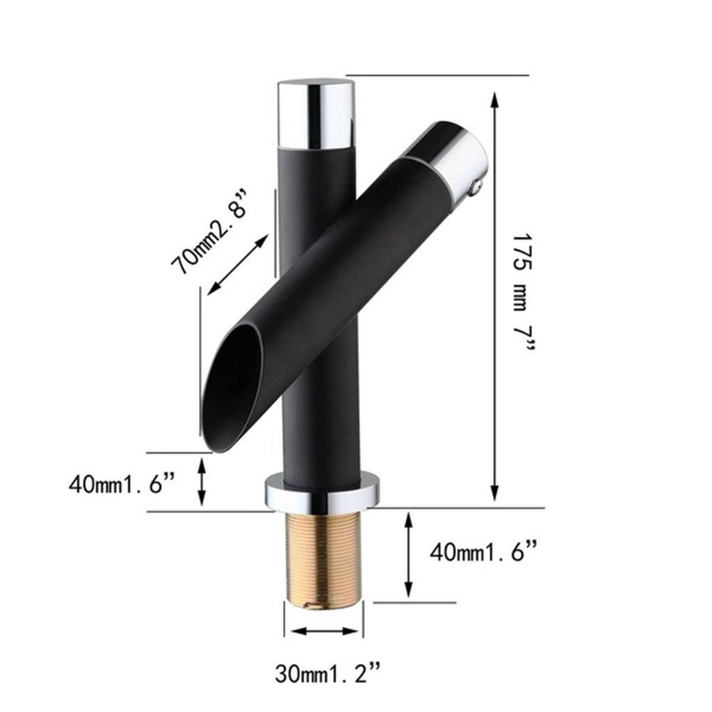 Black Bathroom Unique Single Handle Waterfall Basin Faucet Spout Mixer Tap Deck Mounted  Bronze Finished Hot & Cold Water