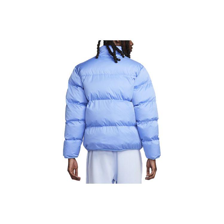Nike Sportswear Club Solid Logo Stand Collar Long Sleeve Cotton Jacket Men Tops Blue FB7368-450